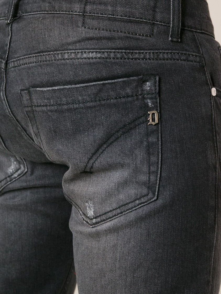 Dondup Dark-Washed Black Denim Jeans With Tapered Fit