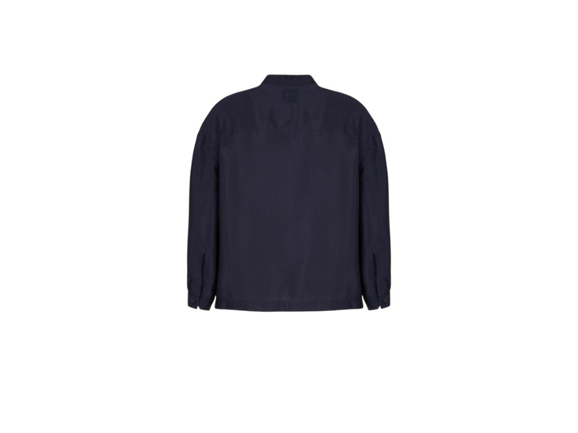 Armani Exchange Flowing Oversized Shirt With Mandarin Collar