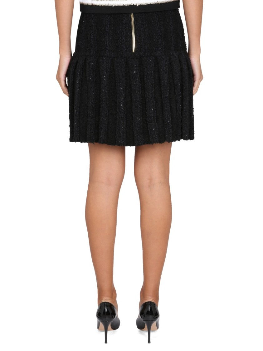 Balmain Textured Pleated Skirt