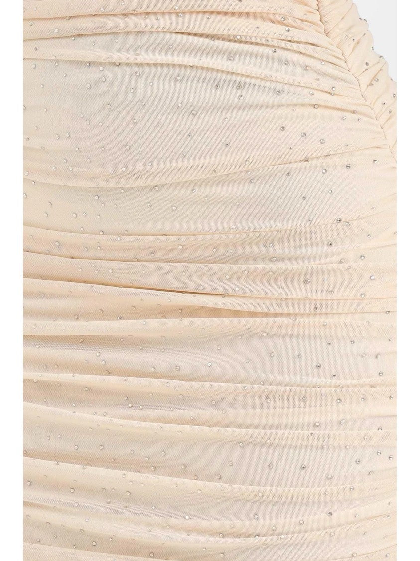 Alma Sanchez Ruched Tulle Midi Skirt With Subtle Sparkling Embellishments