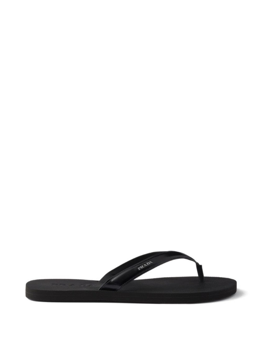 Prada Flip-Flop Sandals With Textured Footbed
