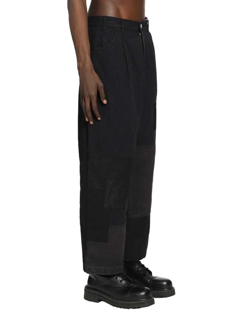 Comme Des Garçons Spliced Canvas Patchwork Wide-Leg Pants