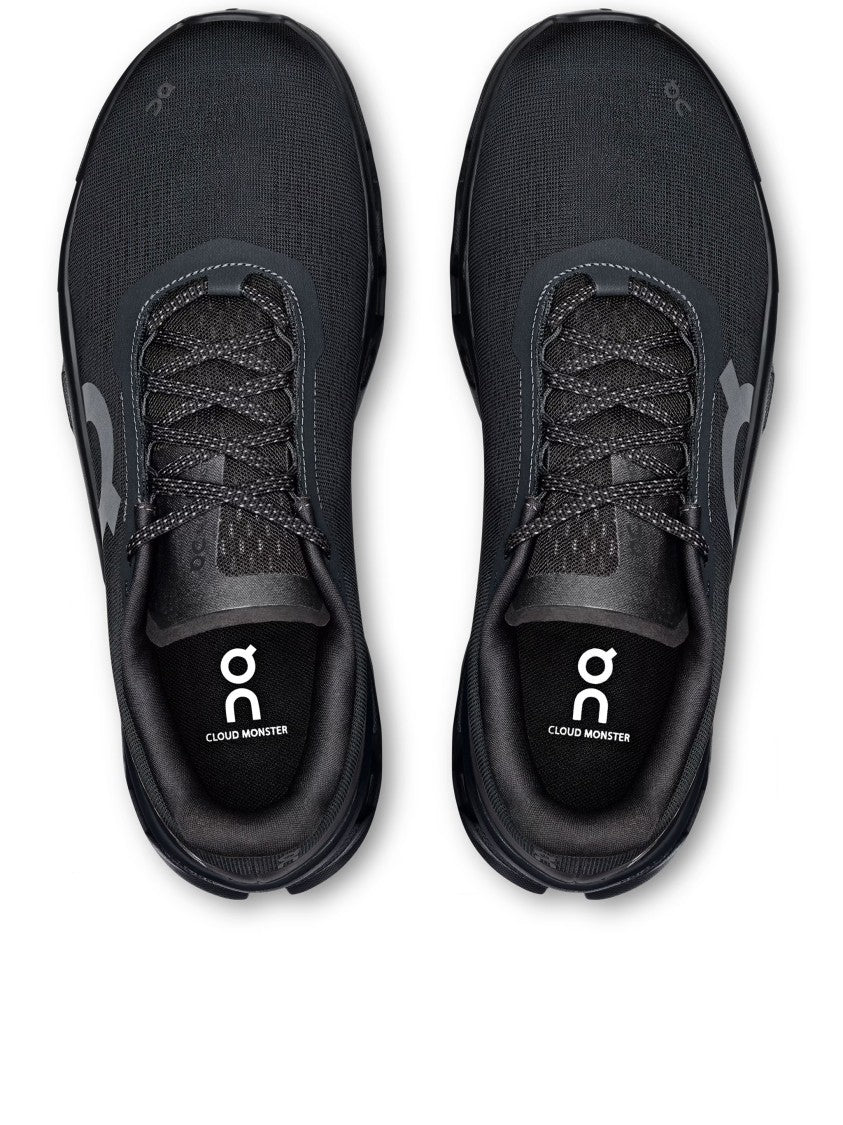 On Black Cloudmster Breathable Mesh Running Sneakers