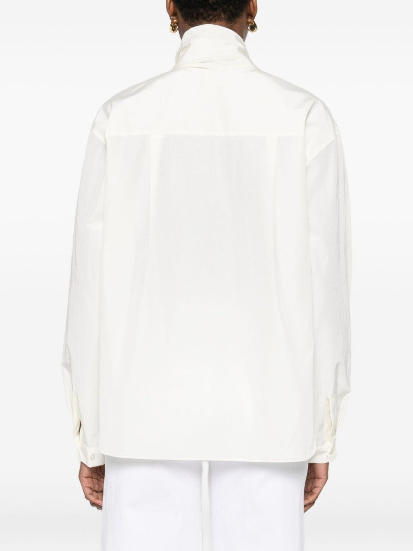 Forte Forte White Blouse With Bow Tie Detail