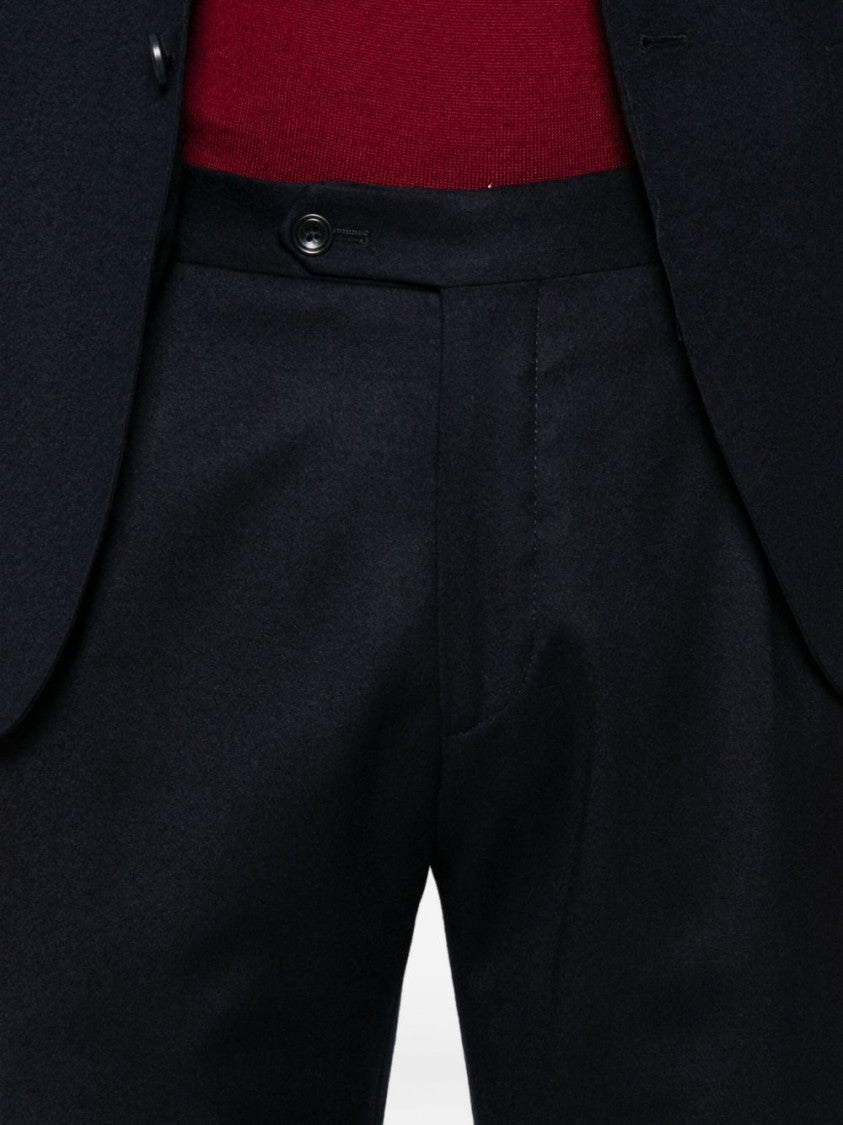 Tagliatore Tailored Blue Suit With Notch Lapel