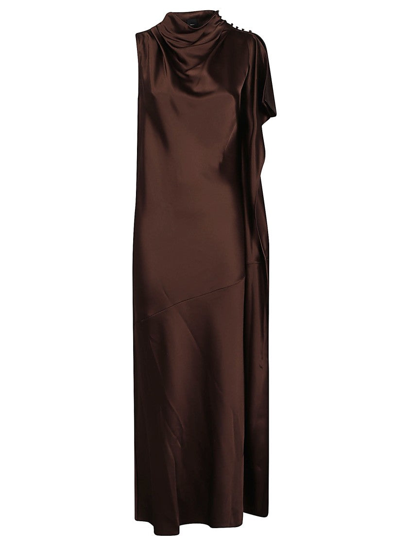 Pinko De Tomaso Asymmetrical Acetate-Blend Midi Dress