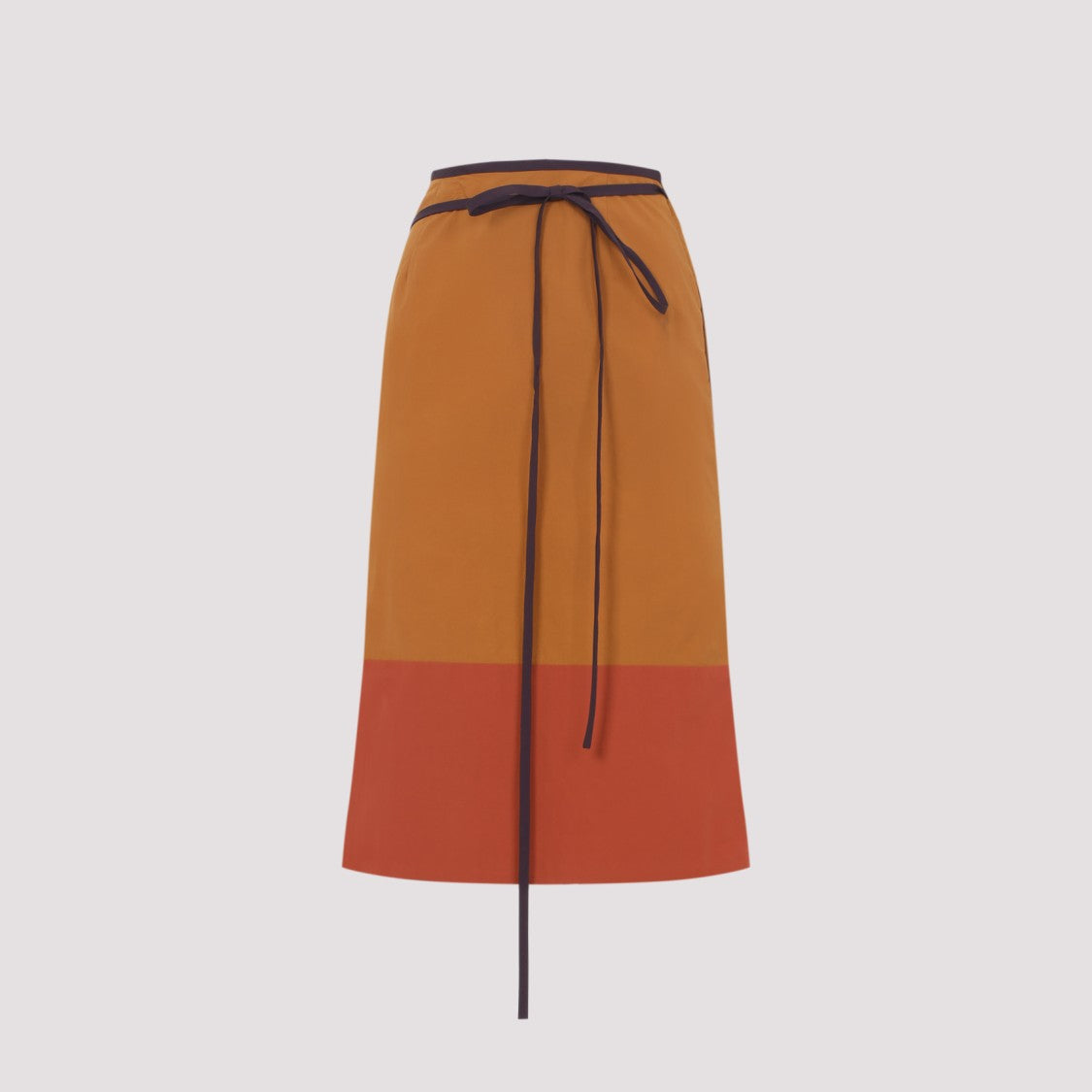 Saint Laurent Two-Tone Midi Skirt With Wrap Style