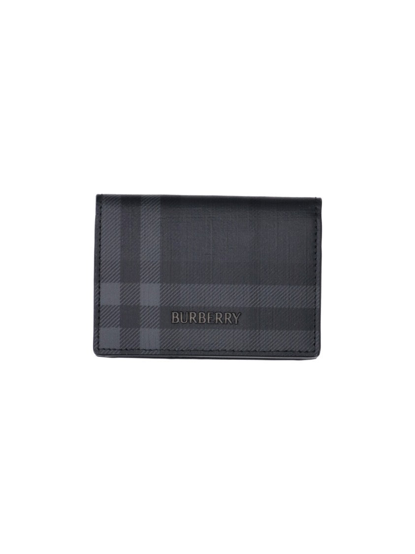 Burberry Grey Check City Canvas Cardholder