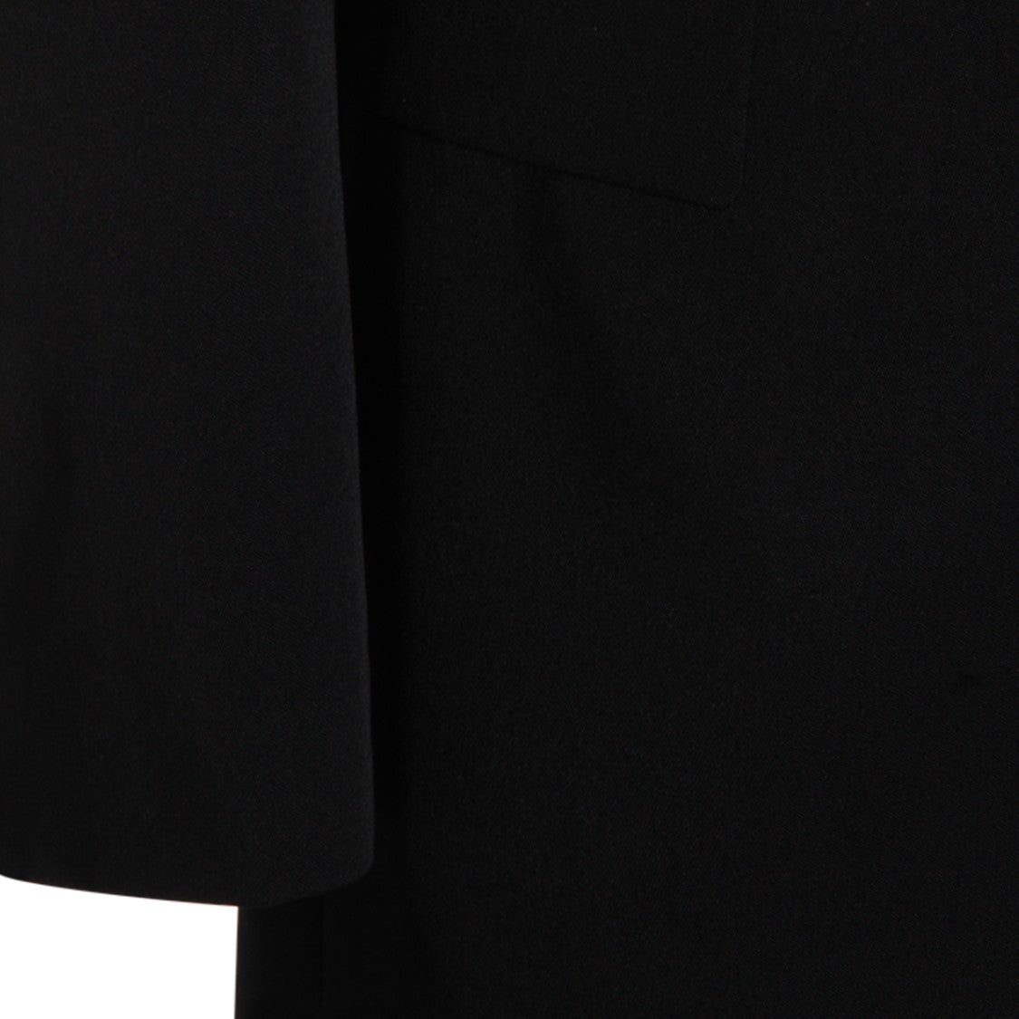 Saint Laurent Black Wool Blazer With Satin Lapel And Curved Hem