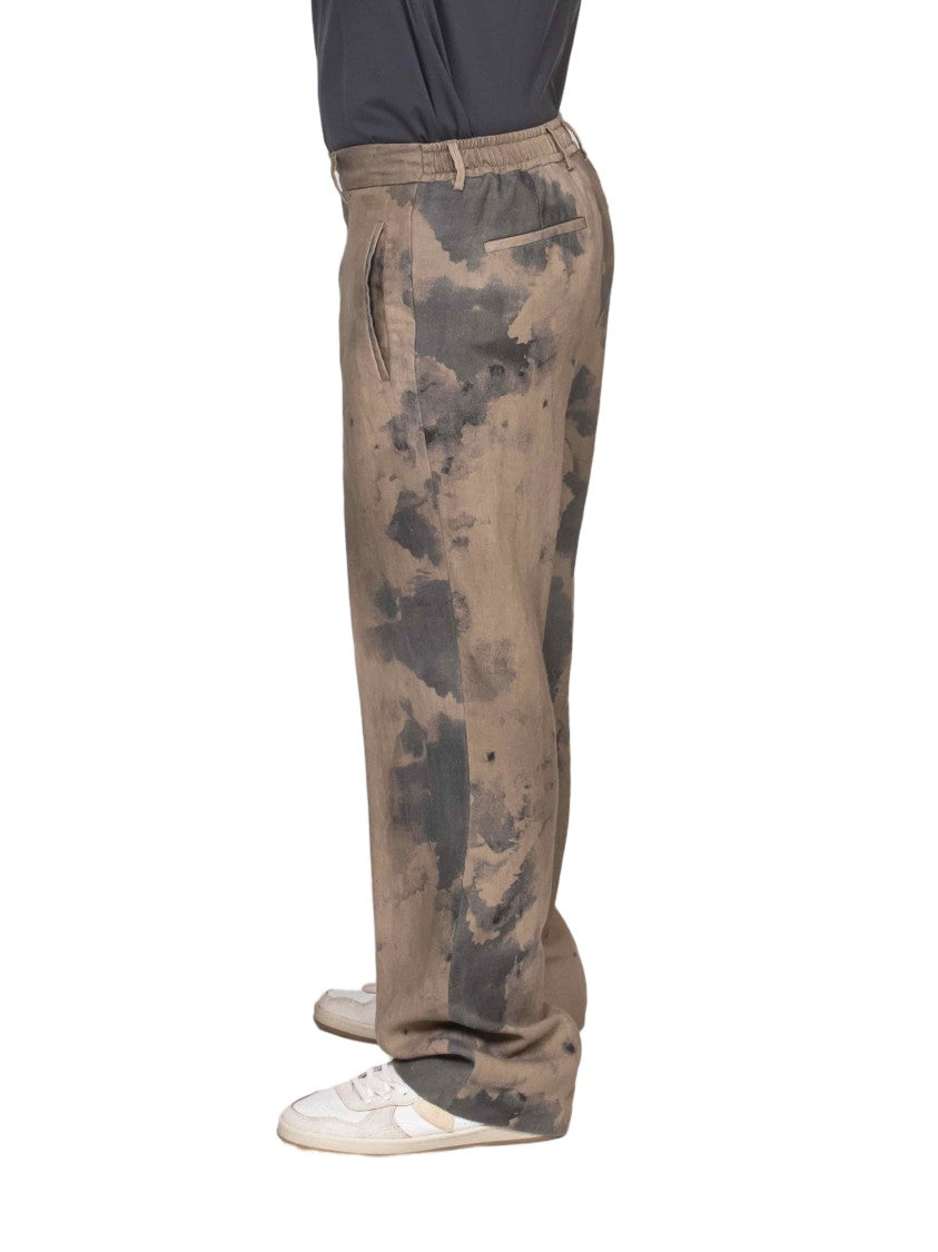 Messagerie Ethan Brown Tie-Dye Loose Straight-Leg Pants