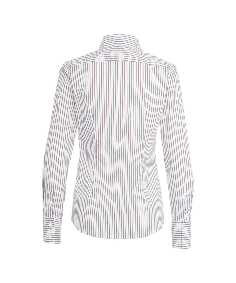 Grifoni Timeless Striped Shirt With Collar