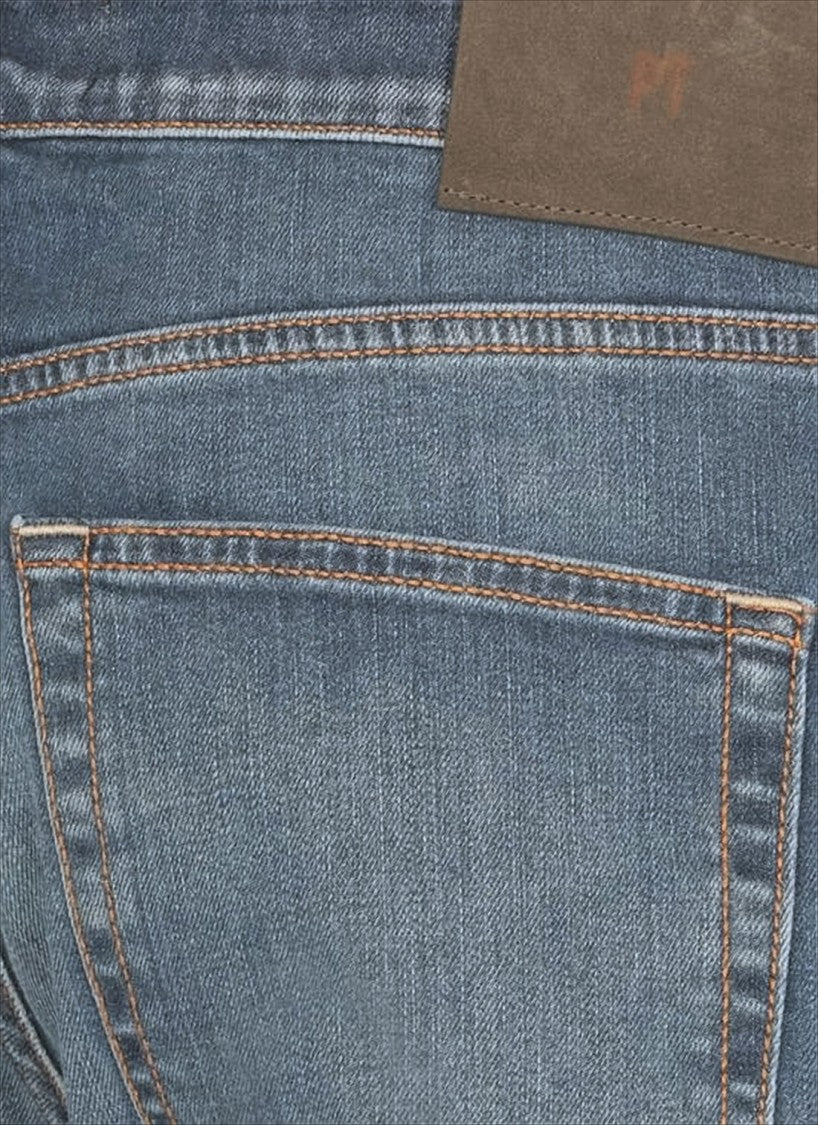Pt Torino Medium Blue Wash Denim Pants With Classic Five-Pocket Styling