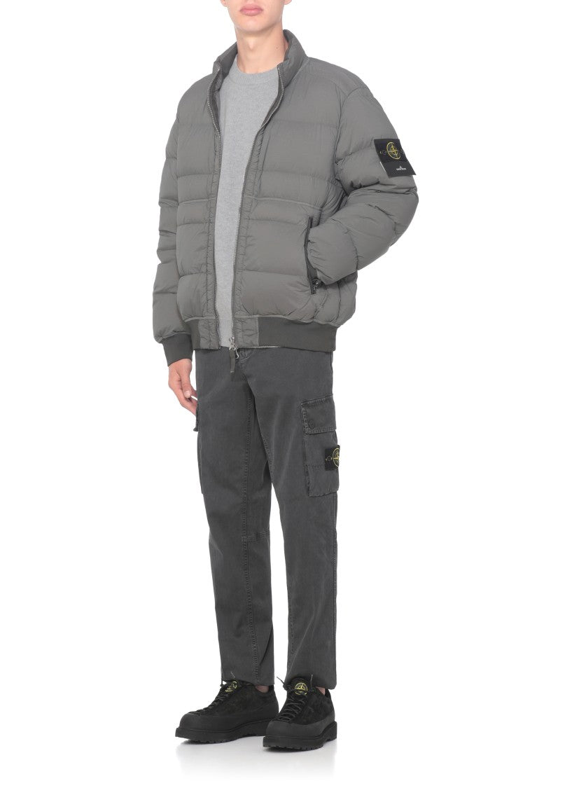 Stone Island Quilted Grey Stone Island Bomber Jacket