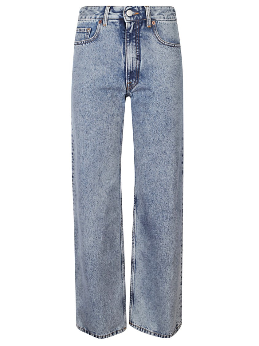 Mm6 By Maison Margiela Light Blue Washed Denim 5-Pocket Pants