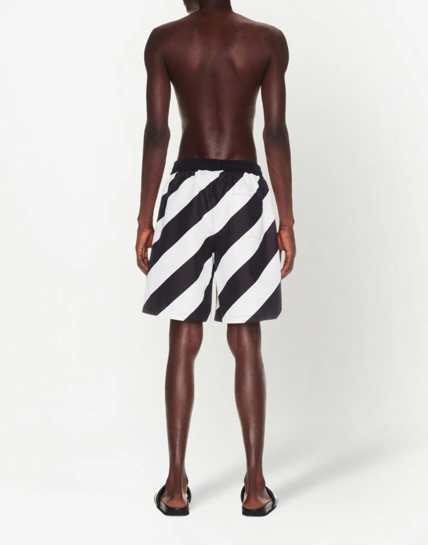 Off-White Diagonal Logo Surfer Swim Shorts