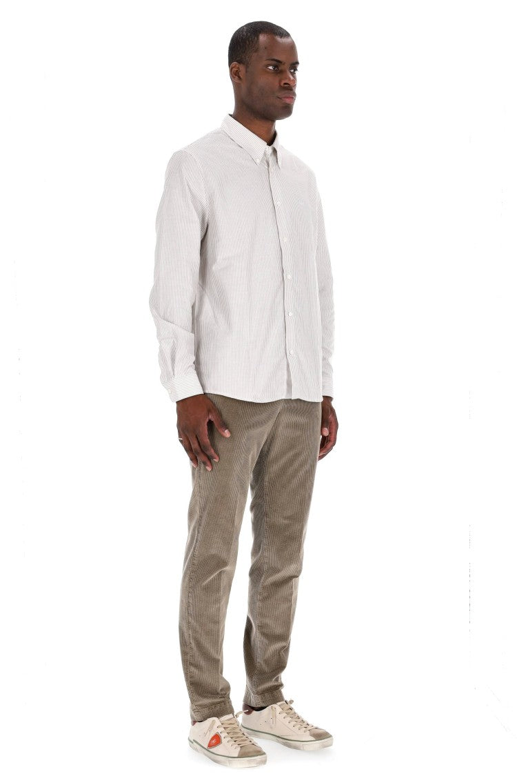A.P.C. Standard Fit Cotton Piquet Striped Shirt