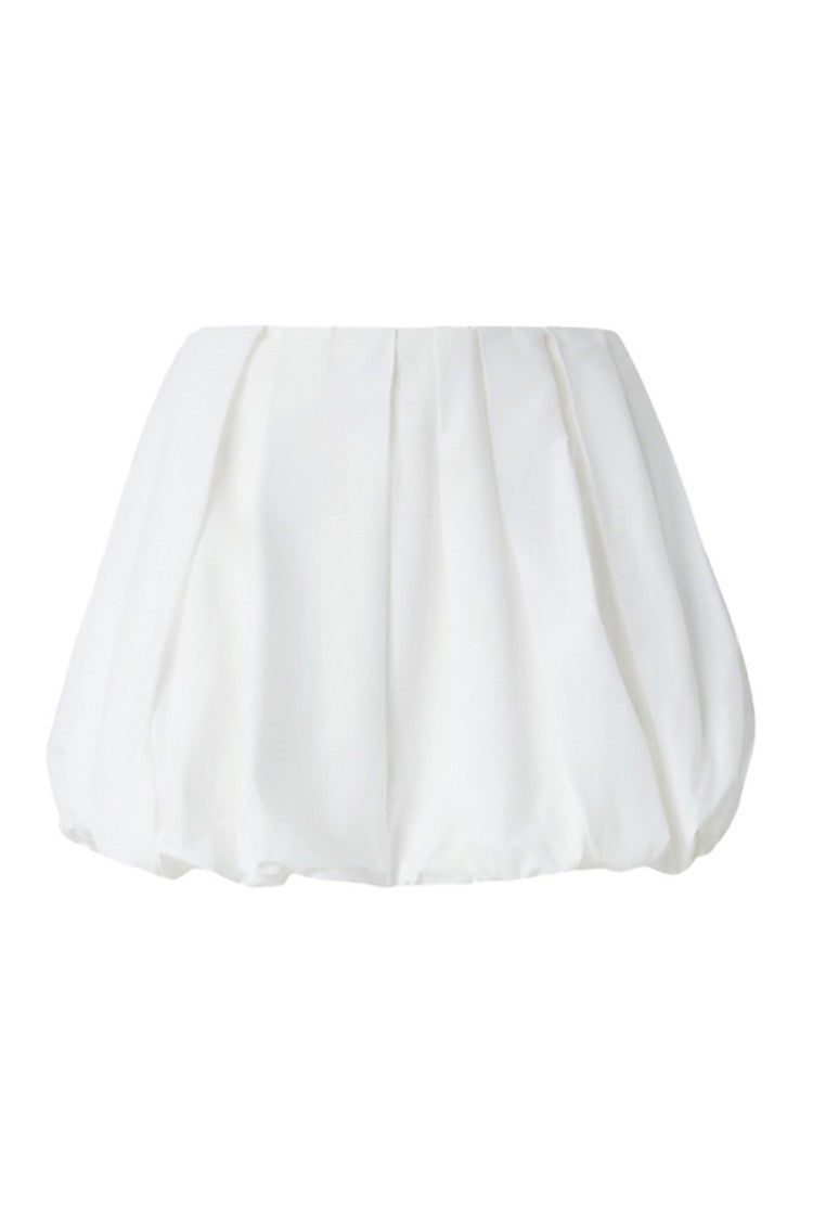 Pinko Pleated White Cotton Skirt
