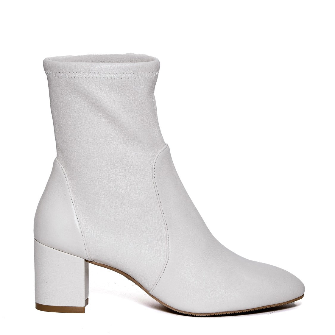Stuart Weitzman White Suede Ankle Boot 60Mm Heel