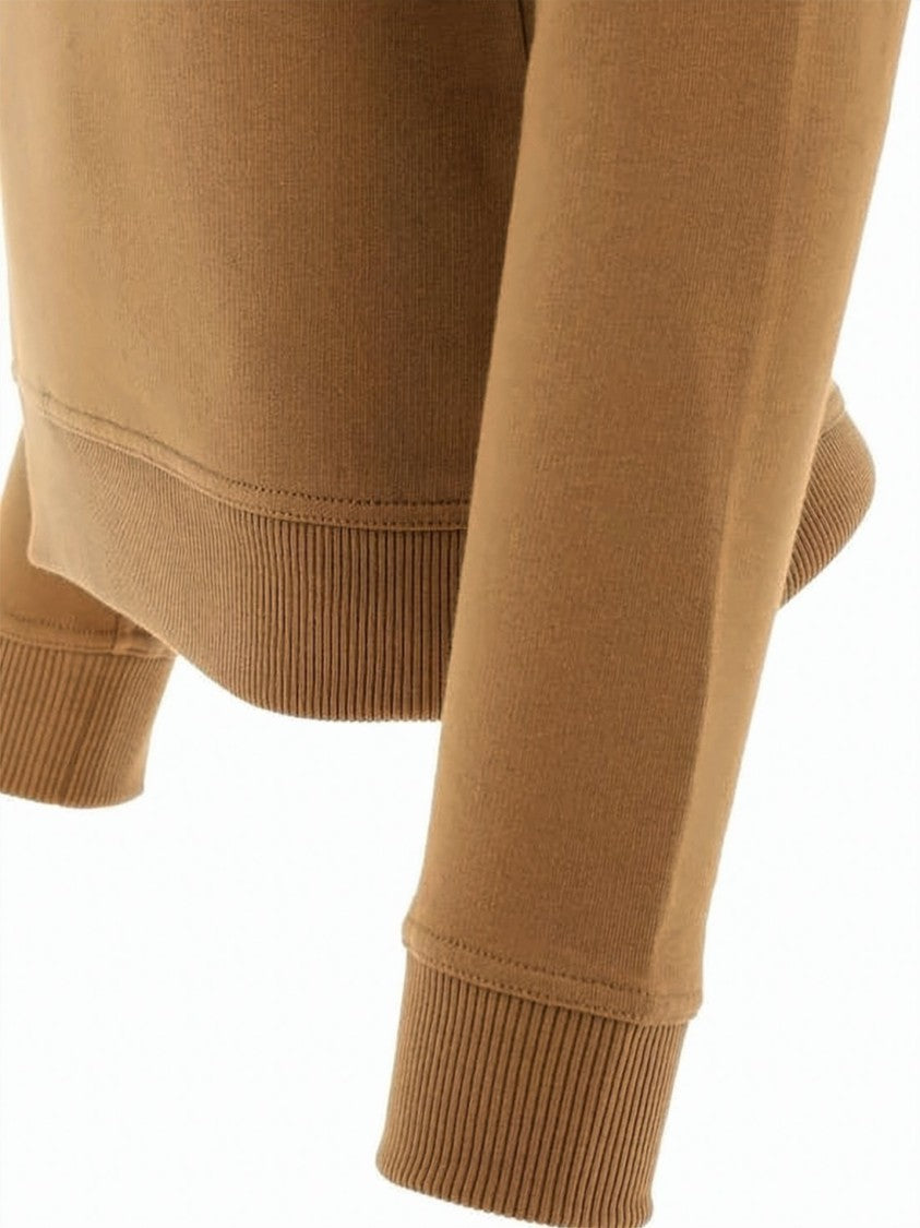 Burberry Classic Brown Hoodie With Drawstring And Ribbed Detail