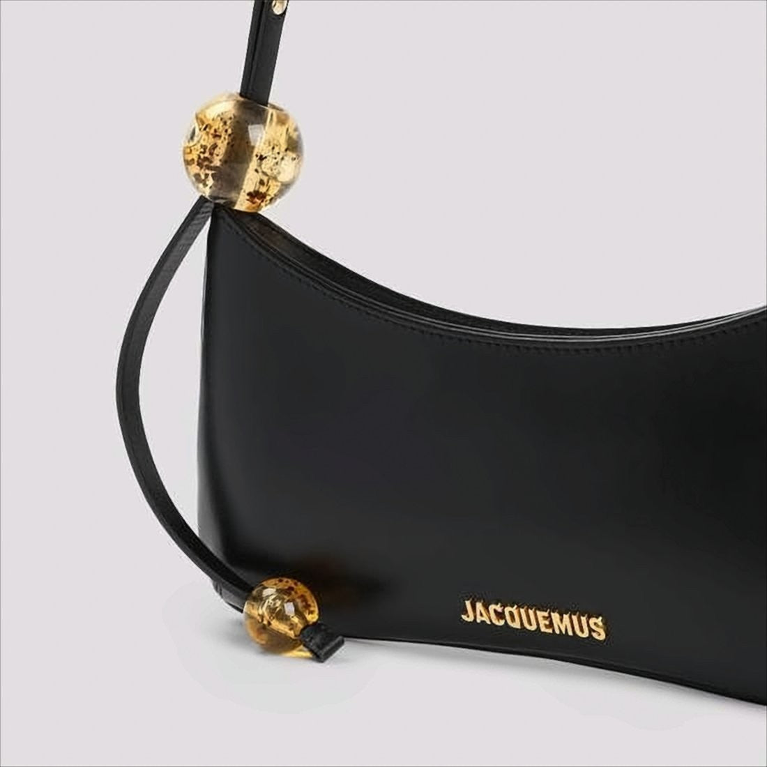 Jacquemus Crescent Black Leather Shoulder Bag