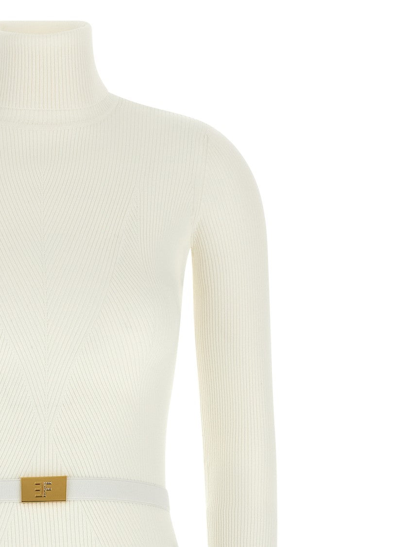 Elisabetta Franchi Logo Belt Dress