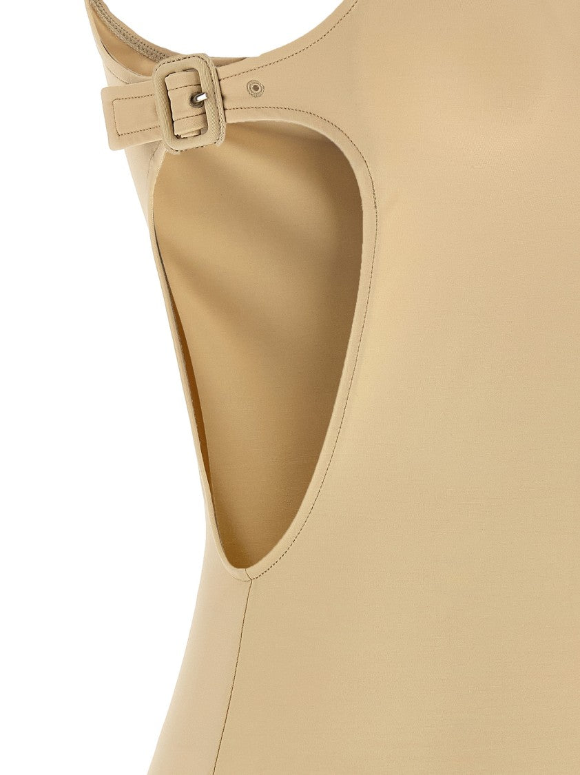 Courrèges Asymmetrical Stretch Fabric Bodysuit With Cut-Out Detail
