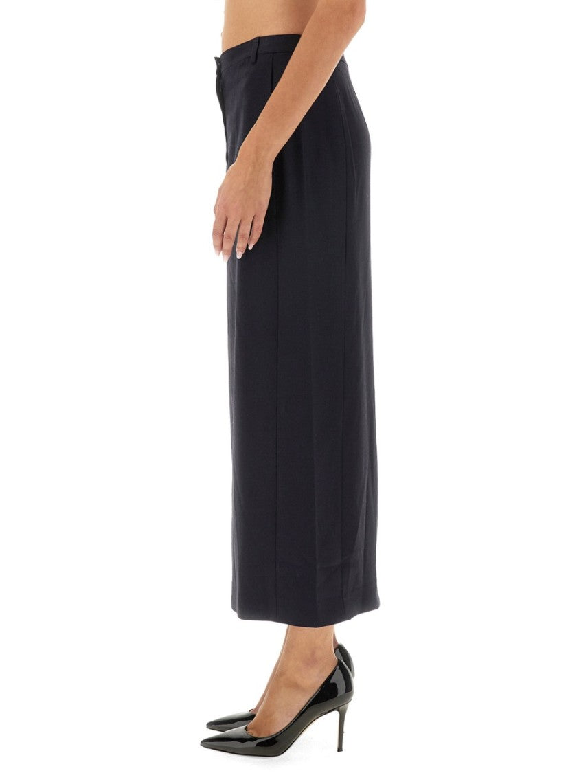 Theory Tailored Midi Skirt With Smooth Waistband
