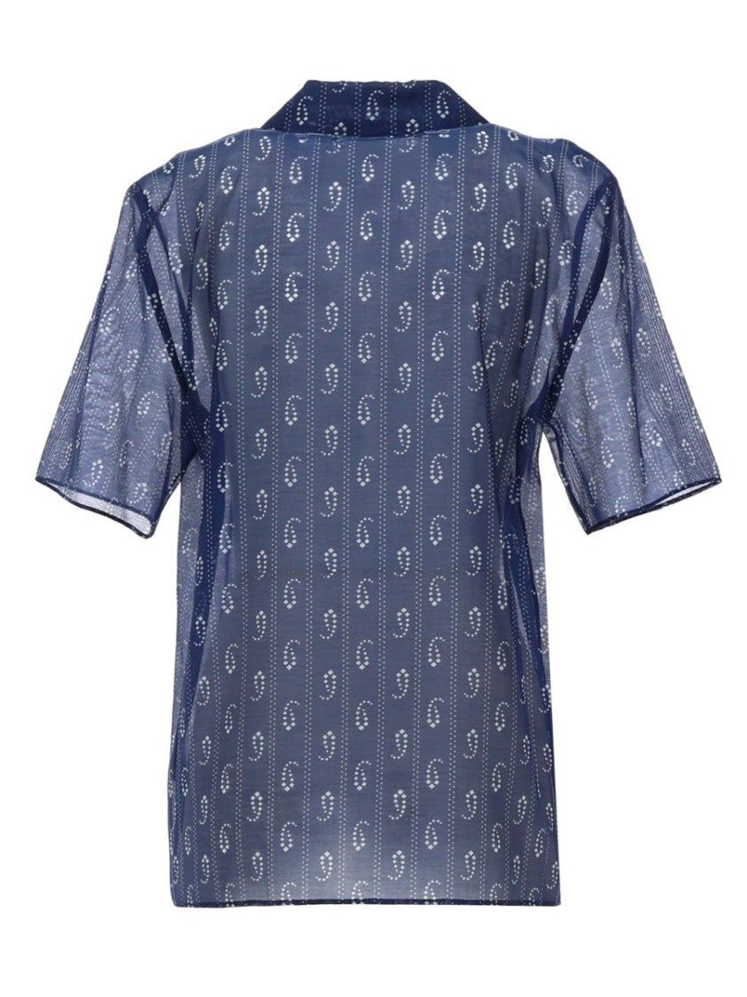 Tory Burch White Paisley Cotton Silk Shirt