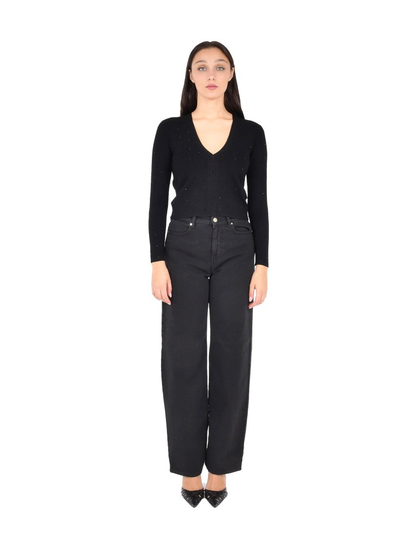 Pennyblack Fitted Black Cardigan With Rhinestone Embellishments