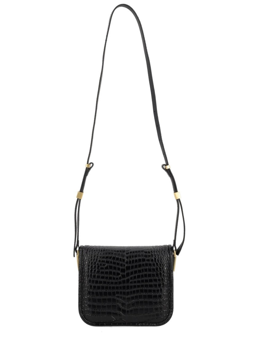 Pinko Black Leather Mini Love Crocodile Pumps