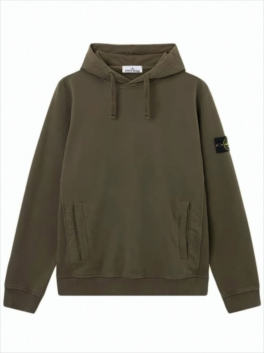 Stone Island Muted Olive Green Relaxed Fit Hoodie