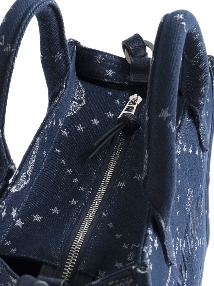 Zadig & Voltaire Structured Rectangular Handbag With Star And Wing Pattern