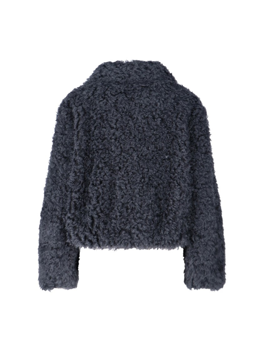 Seafarer Structured Grey Jacket With High Collar And Zipper Closure