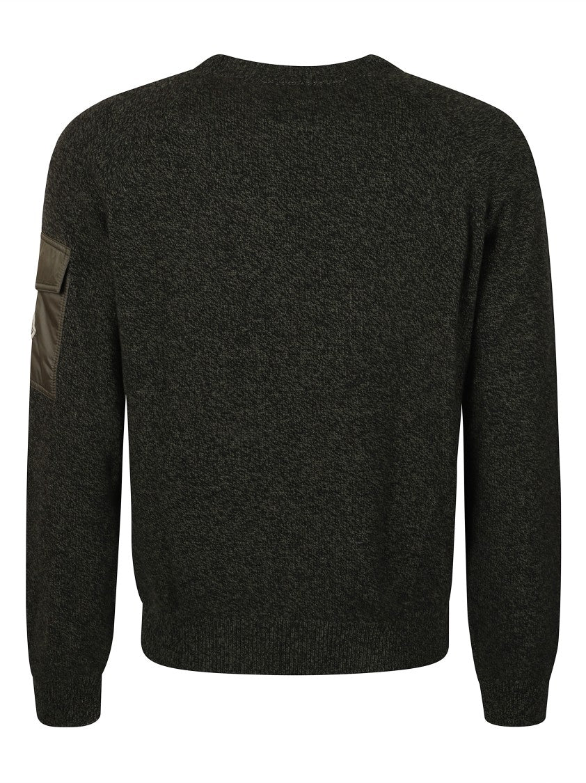 Moncler Textured Knit Sweater With Crew Neckline