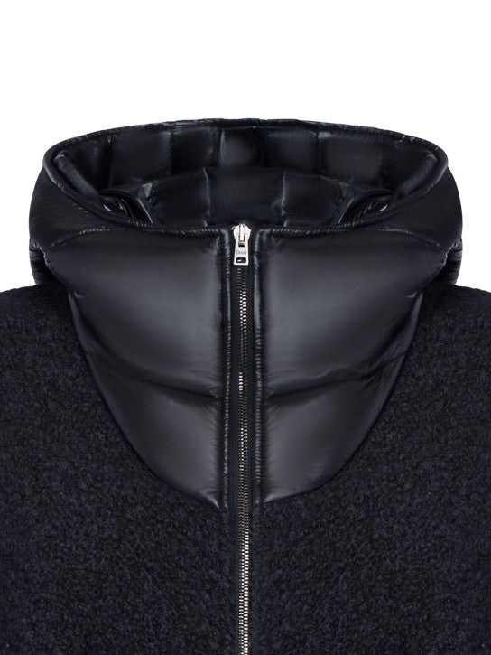 Herno Poncho-Style Jacket With Bouclé Alpaca