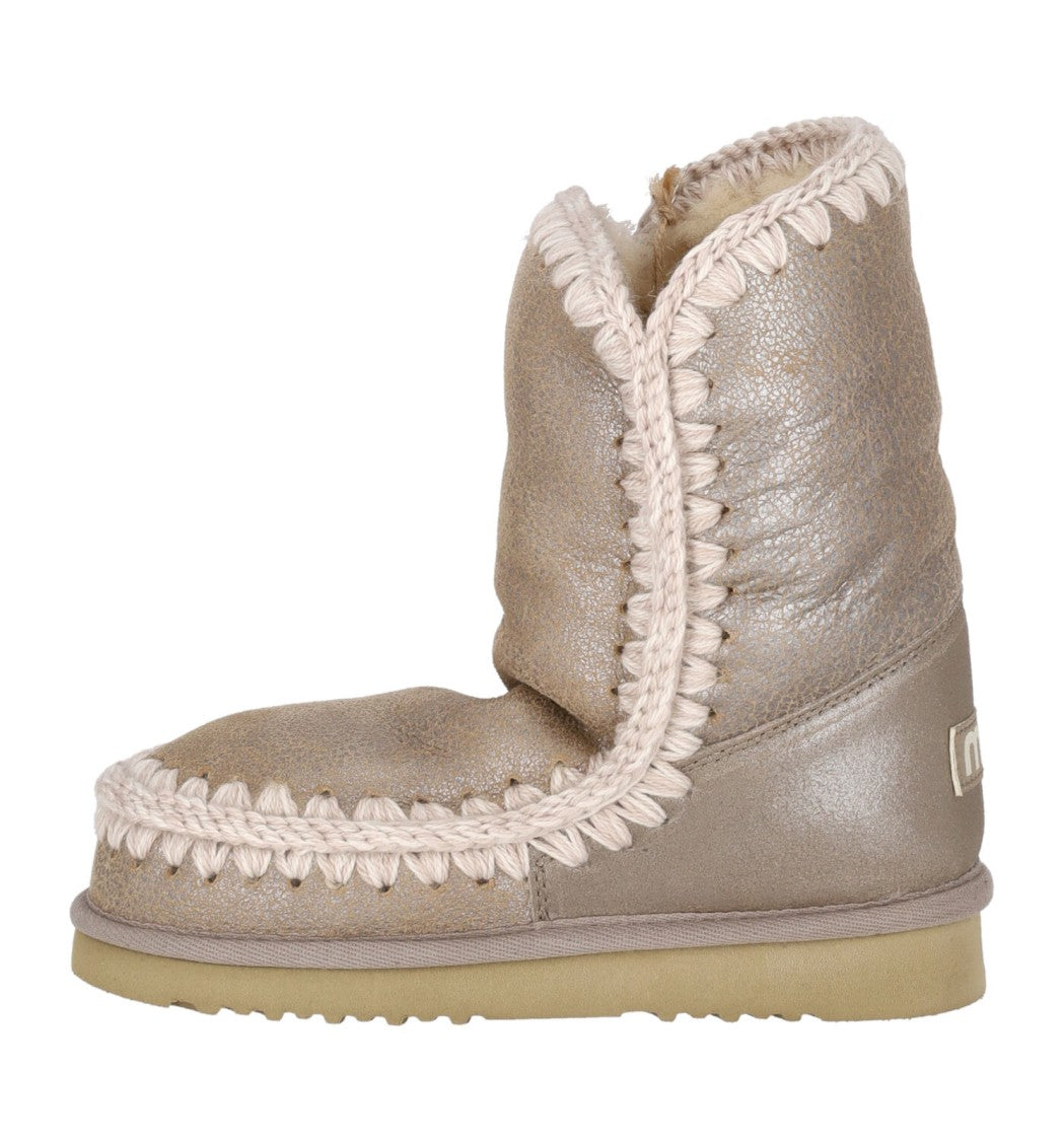 Mou Metallic Textured Mid-Calf Boots