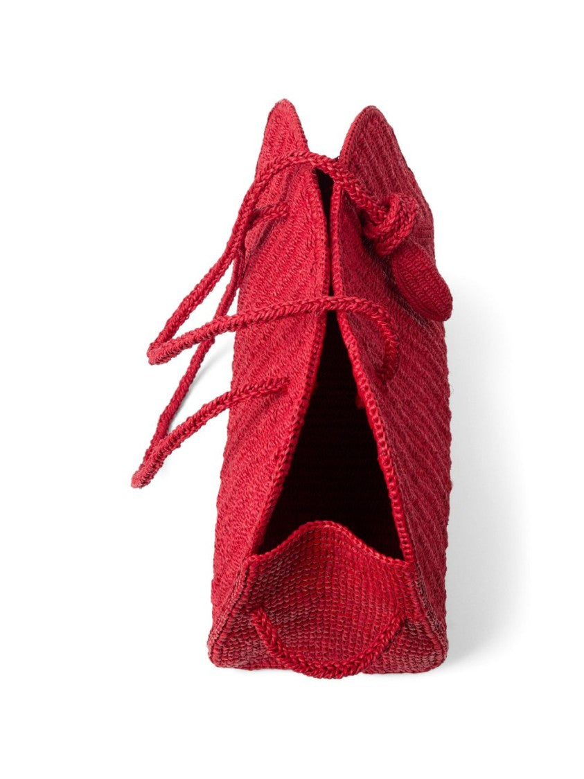 Jacquemus Red Raffia Artisanal Top-Handle Bag
