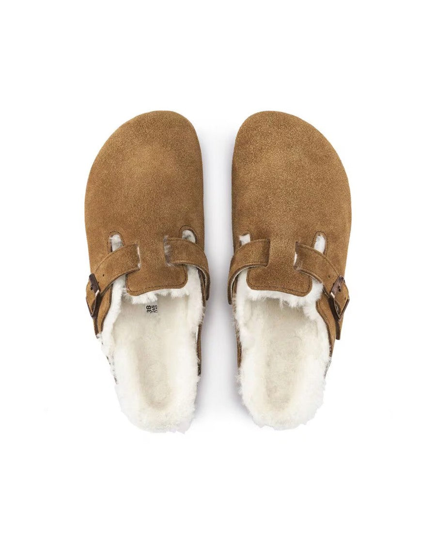 Birkenstock Boston Shearling Mink Slides