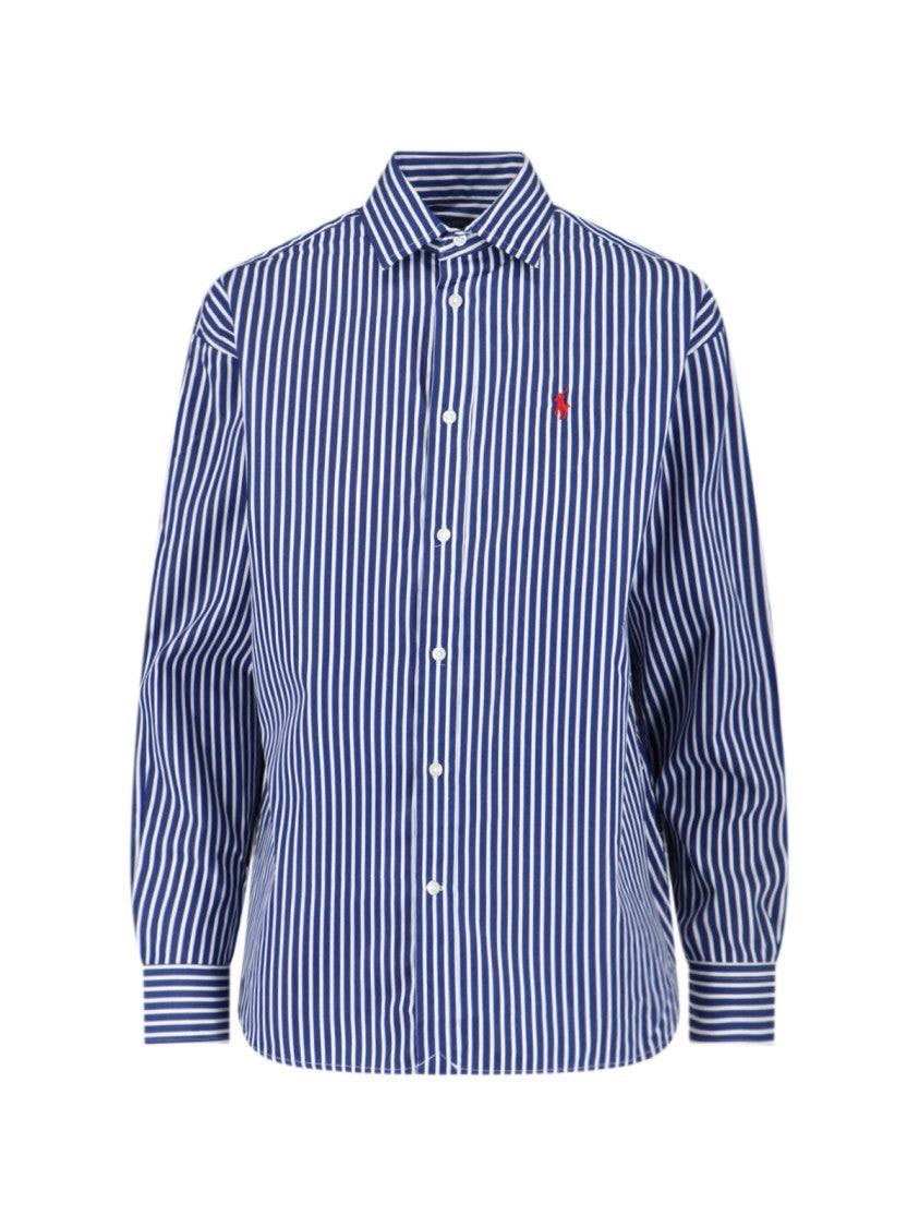 Polo Ralph Lauren Vertical Striped Cotton Shirt With Classic Collar