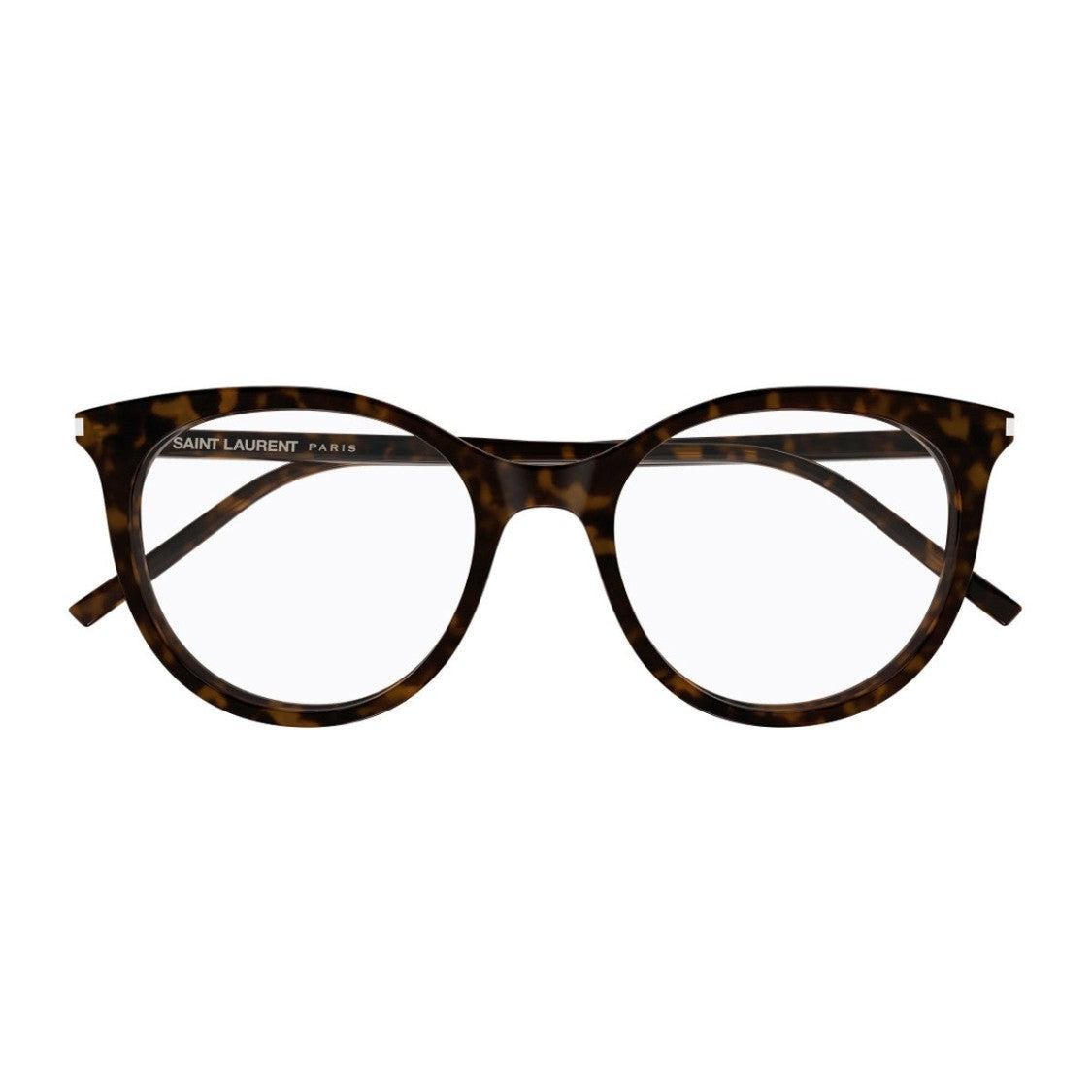 Saint Laurent Havana Corner Angle Acetate Oversized Round Sunglasses