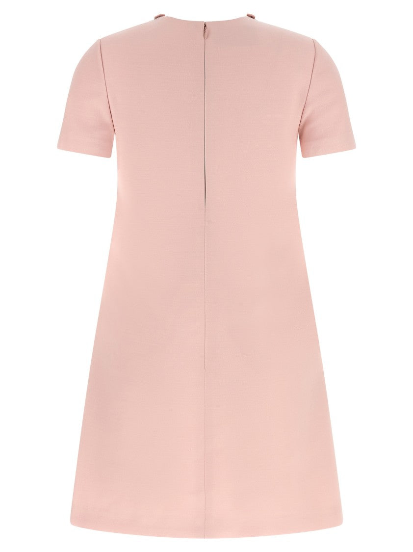 Valentino Garavani Crêpe Couture Mini Dress With Tulle Inserts And Jewel Embellishments