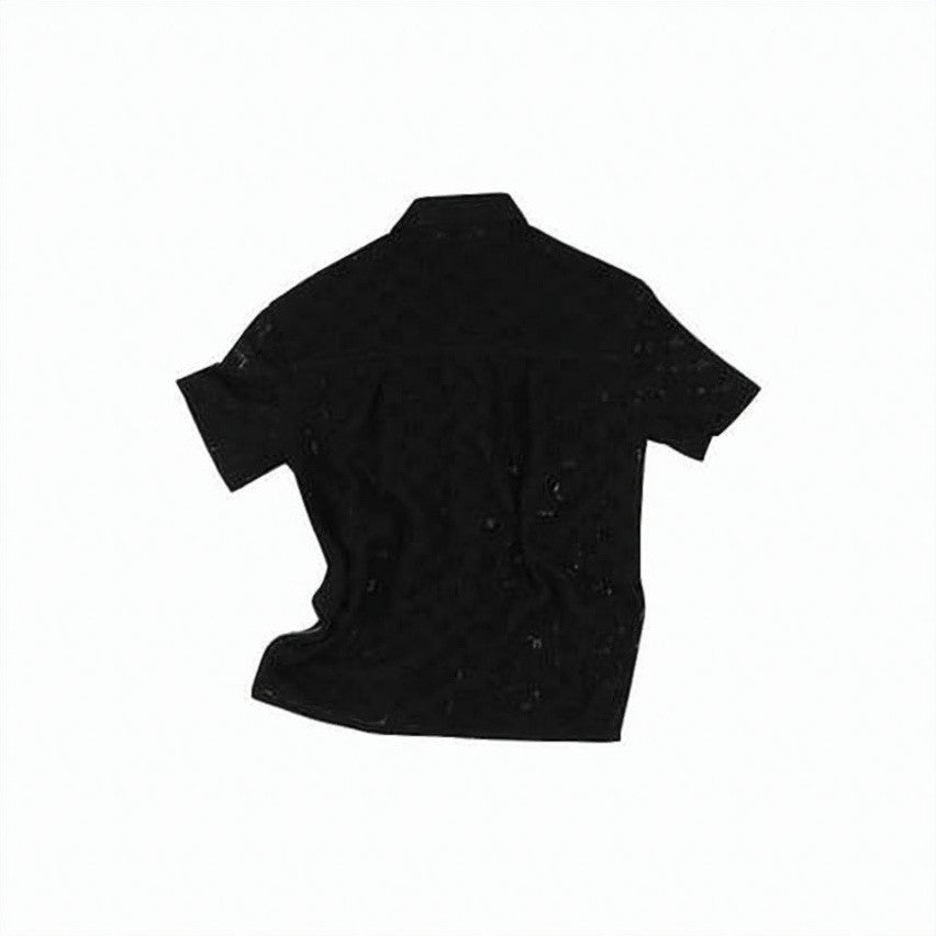 Andersson Bell Textured Black Button-Up Shirt With Classic Collar