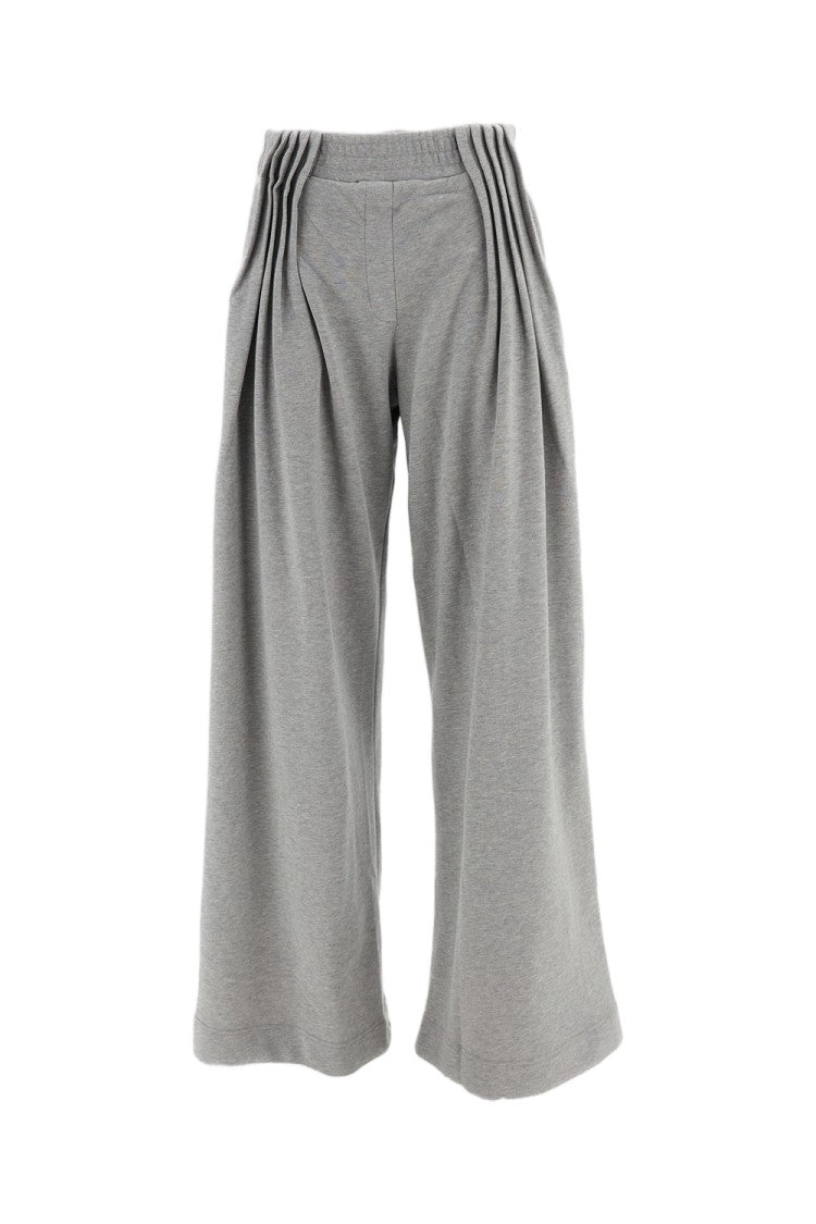Dries Van Noten Grey Hamesa Bis Pleated Cotton Wide-Leg Pants