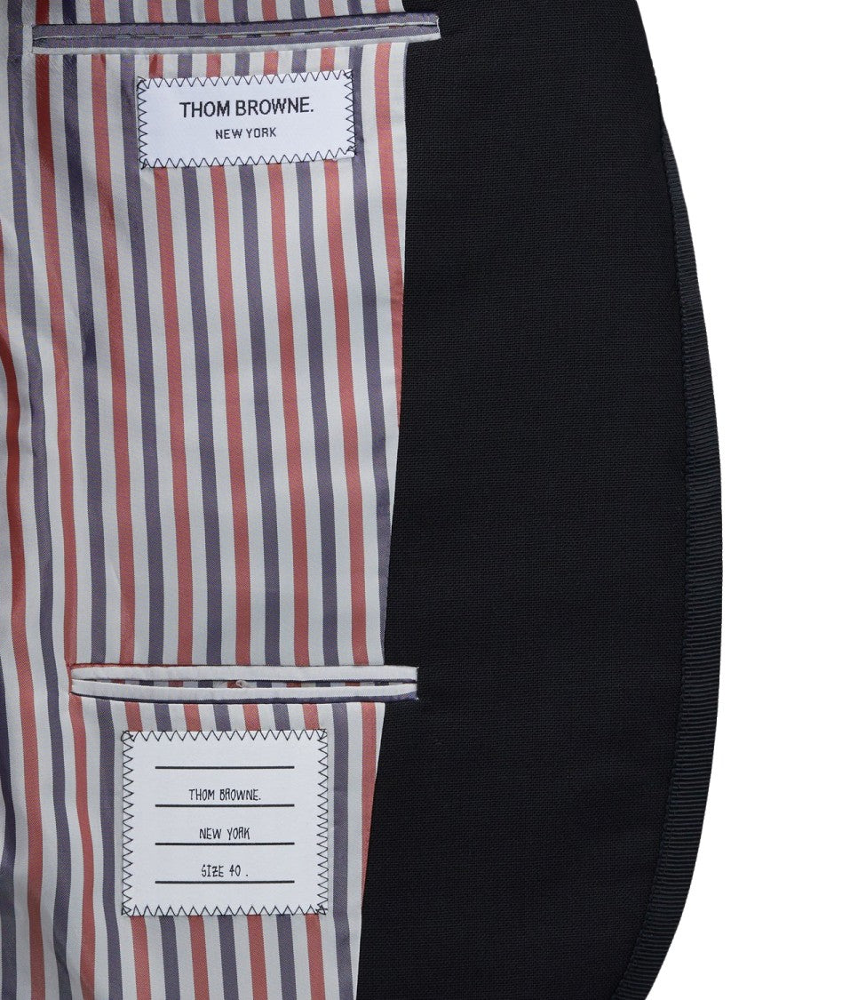 Thom Browne Tailored Black Blazer With Notched Lapels And Structured Fit