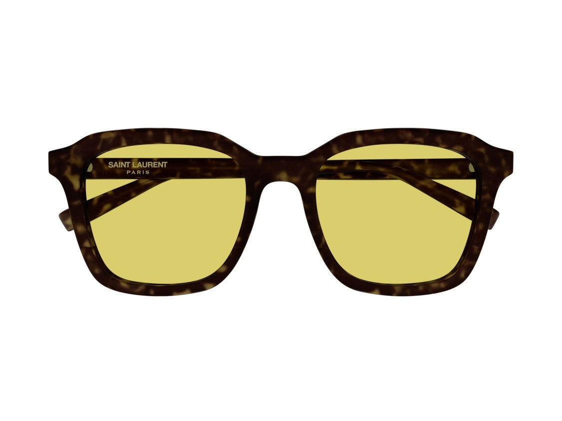 Saint Laurent Yellow Sl 457 Tortoiseshell Oversized Square Sunglasses