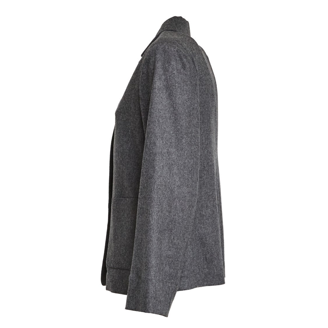 Max Mara Single-Breasted Wool Flannel Casacca With Notched Lapel