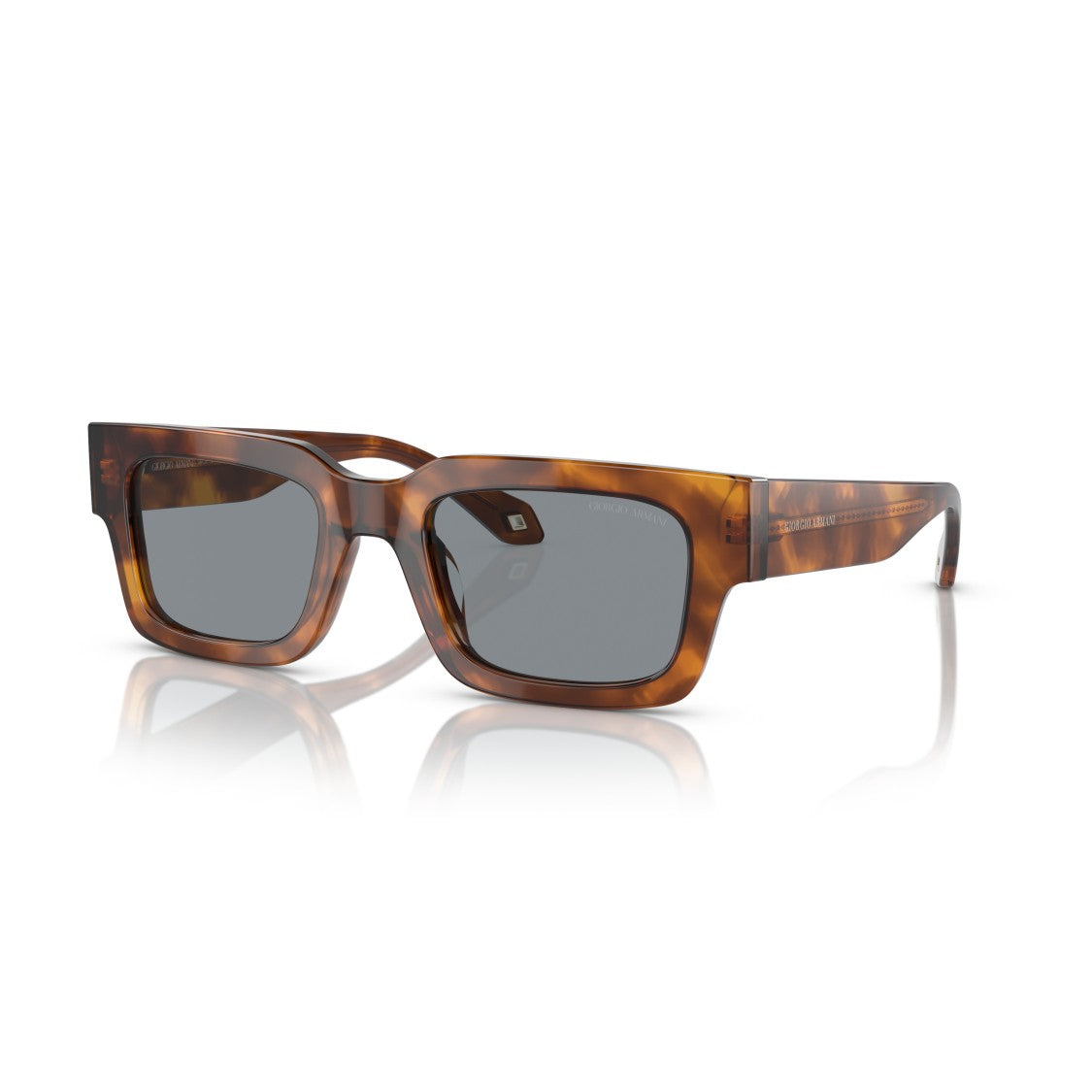 Giorgio Armani 0Ar8184u Rectangular Tortoiseshell Sunglasses With Metallic Accents