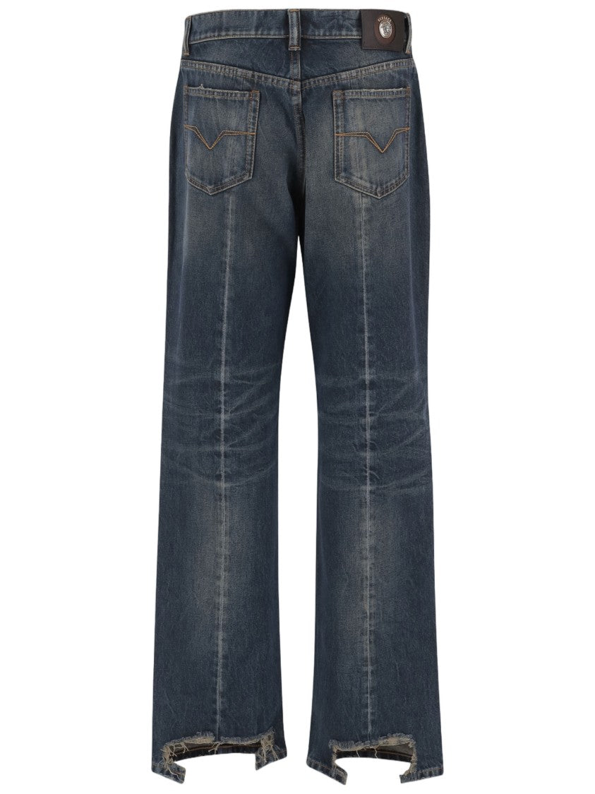 Versace Distressed Dark Denim Jeans