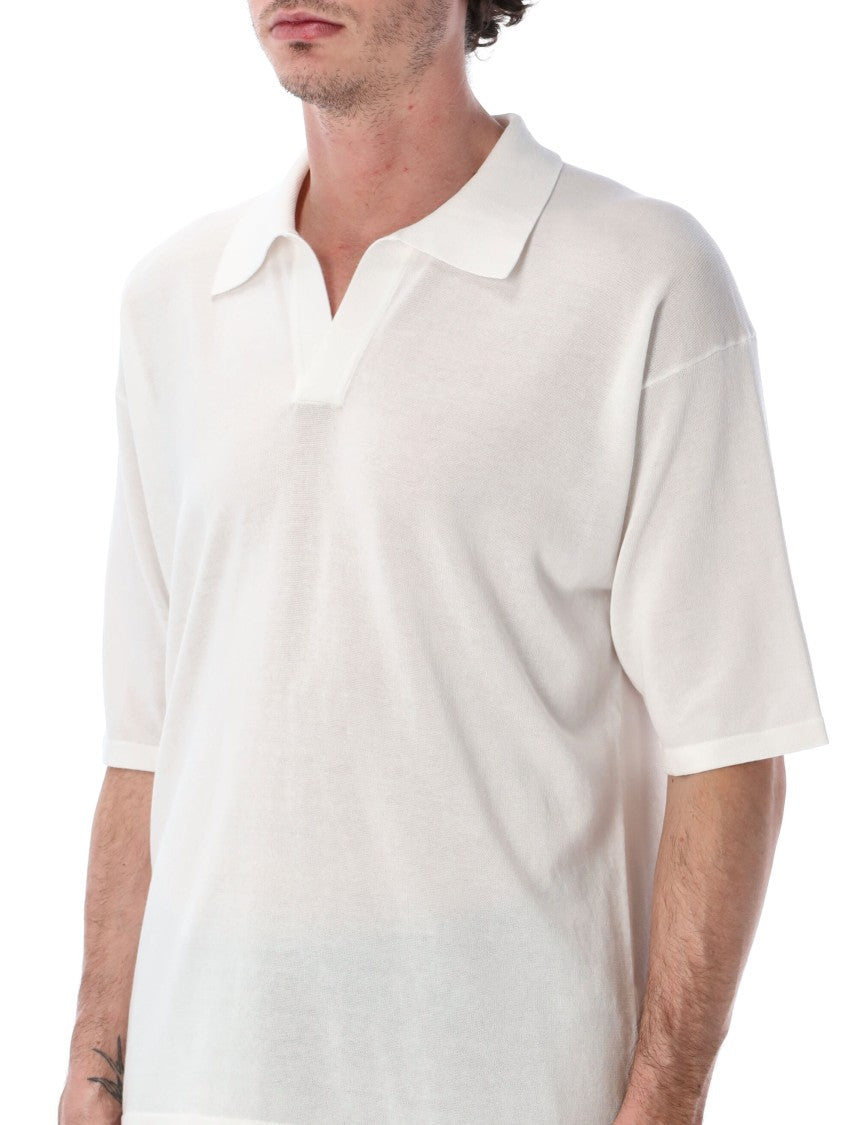 Roberto Collina Cotton Crepe Buttonless Polo Shirt