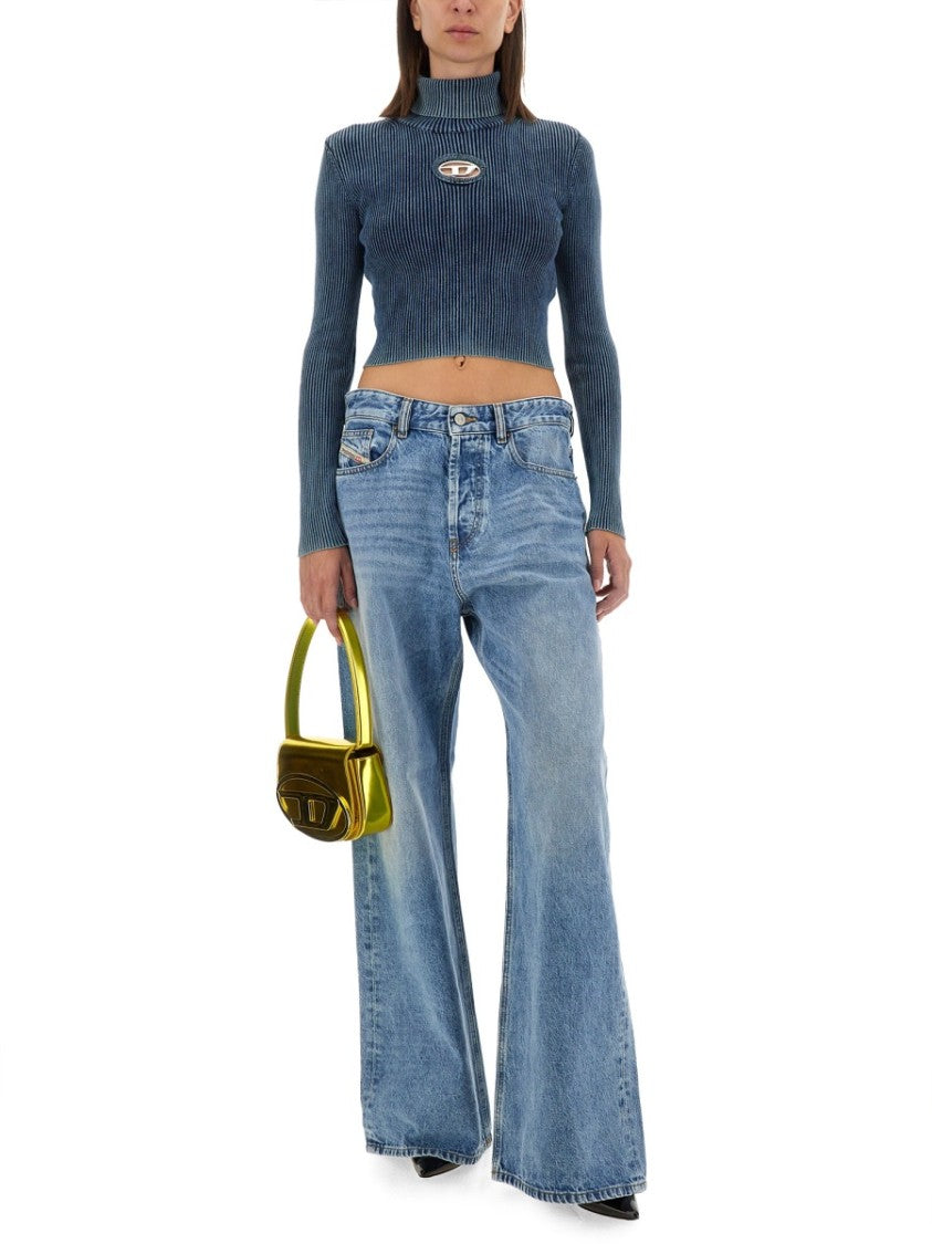 Diesel Cropped Slim-Fit Top With Ribbed Texture